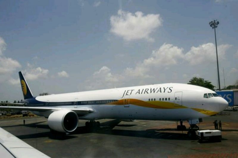 A Jet Airways Aircraft ready to Airlift stranded Indians from Brussels