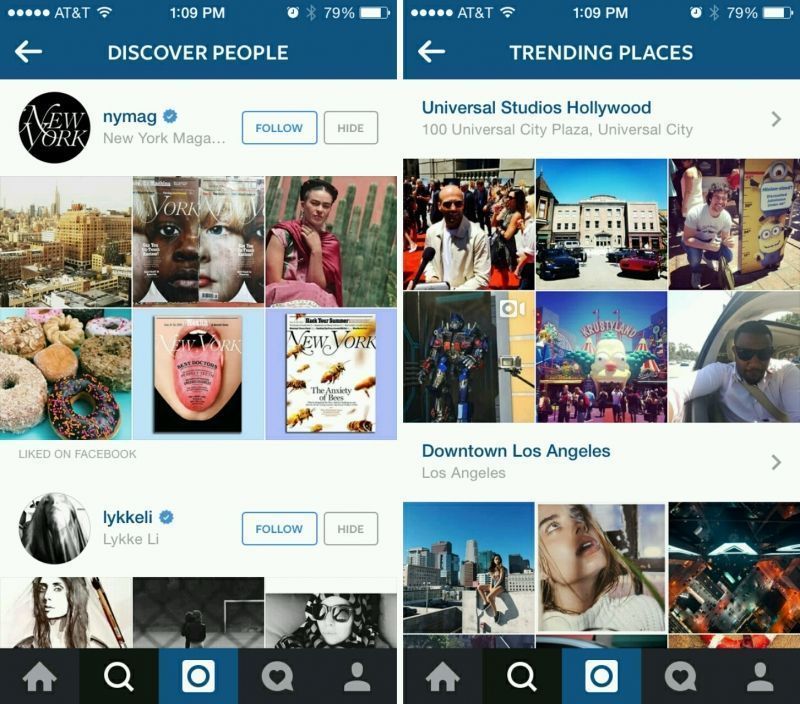 Instagram's new discover people feature
