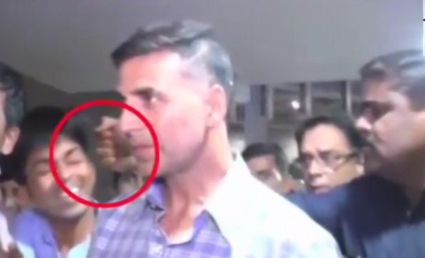 Video: Akshay Kumar’s bodyguard punches fan trying to take a selfie