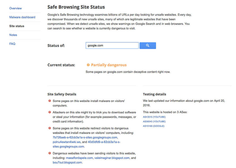 Google declares itself 'partially dangerous' 6