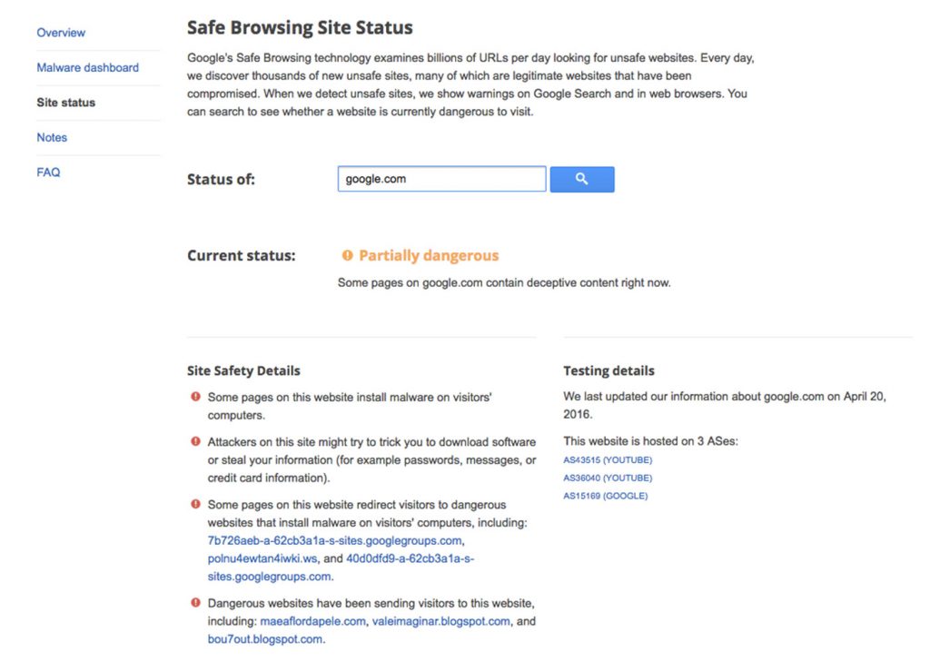 Google declares itself 'partially dangerous'