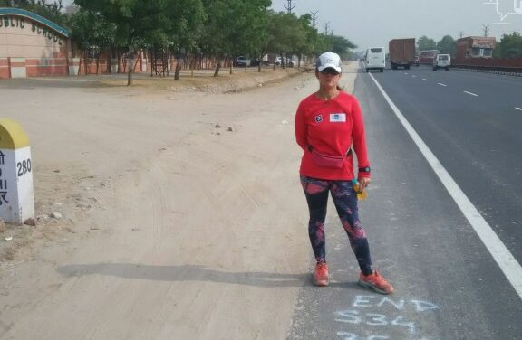 47-year-old to mark the end of her 6000 km run after reaching Gateway of India