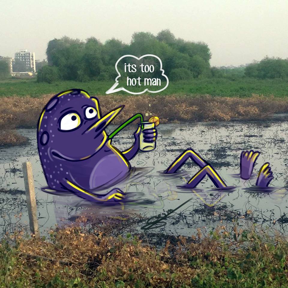 In pictures: Artist adds 'monsters' to daily life in Mumbai 12