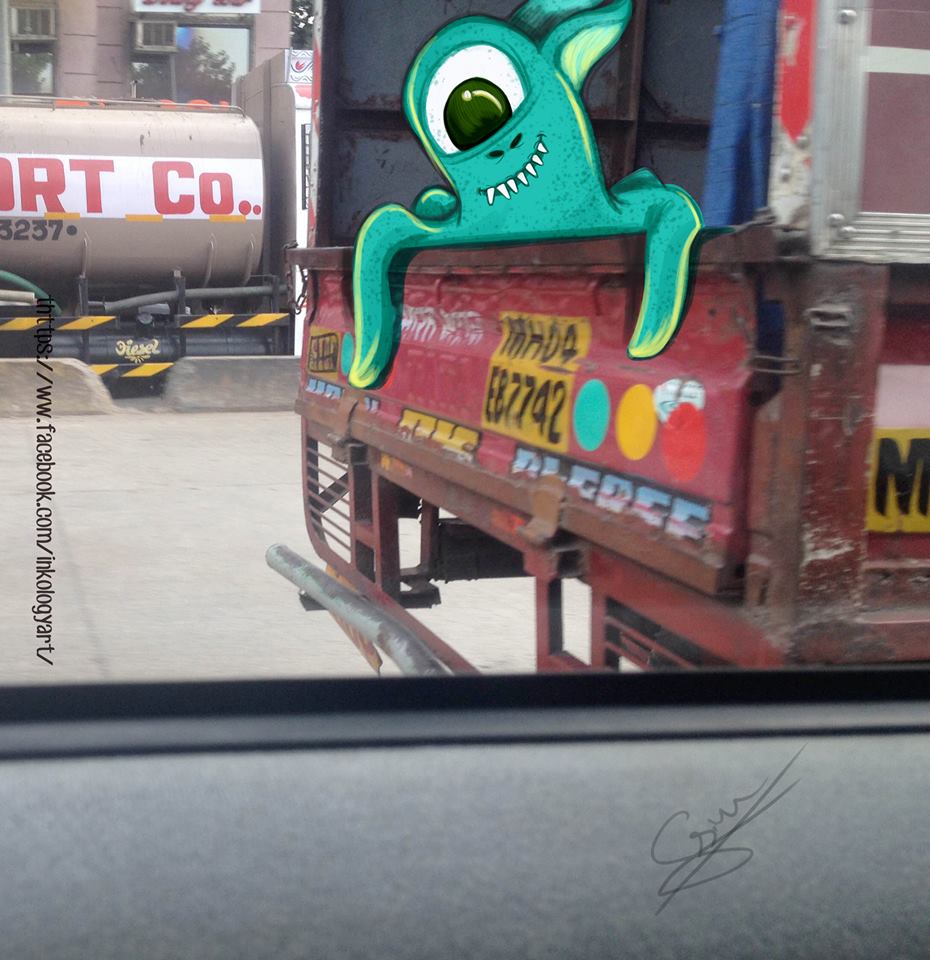 In pictures: Artist adds 'monsters' to daily life in Mumbai 2