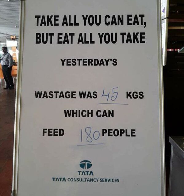 TCS cuts down food wastage with the help of a board and marker