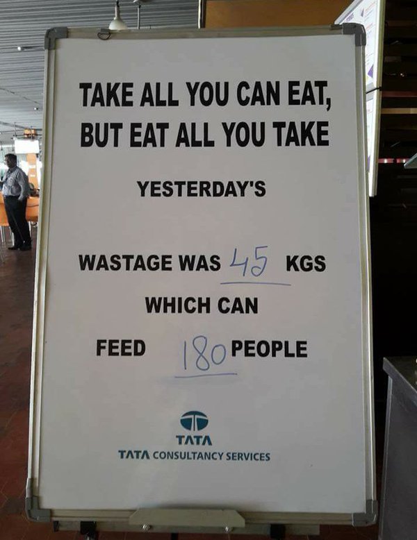 TCS cuts down food wastage with the help of a board and marker