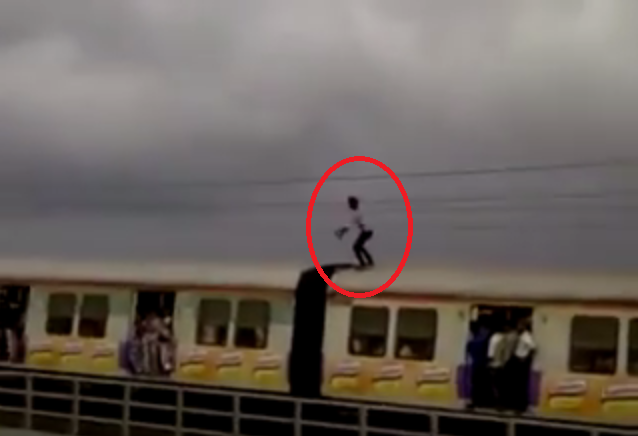 Video of youth performing deadly stunts on the roof of local train goes viral