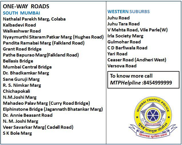 Complete list of closed & one-way roads for today's Ganesh visarjan 1