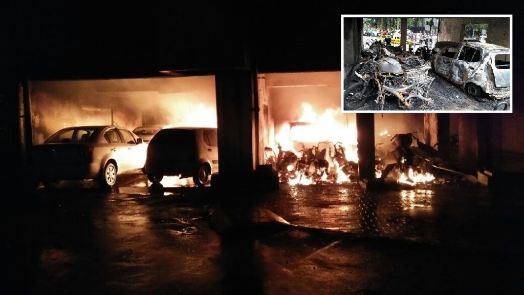 20 two-wheelers, 4 cars gutted in fire at Navy Nagar in Colaba