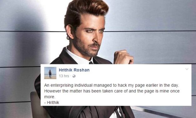 Hrithik’s Facebook account hacked, miscreant starts live streaming