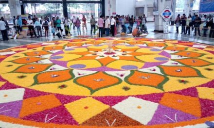 In Pictures: Railways greets commuters with floral rangoli on the occasion of Onam