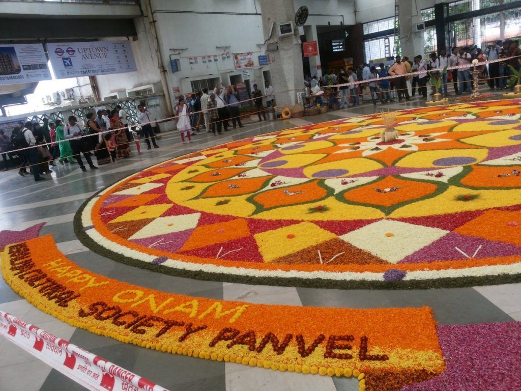 In Pictures: Railways greets commuters with floral rangoli on the occasion of Onam 2