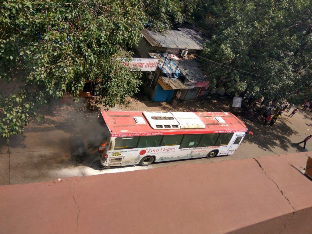 NMMT bus catches fire in Sion, passengers alight safely 1