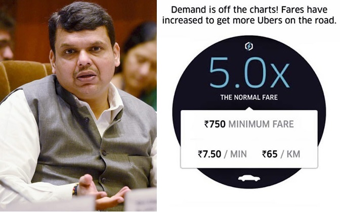 Uber urges Fadnavis to NOT cap 'surge pricing' in new Maharashtra City Taxi Rules