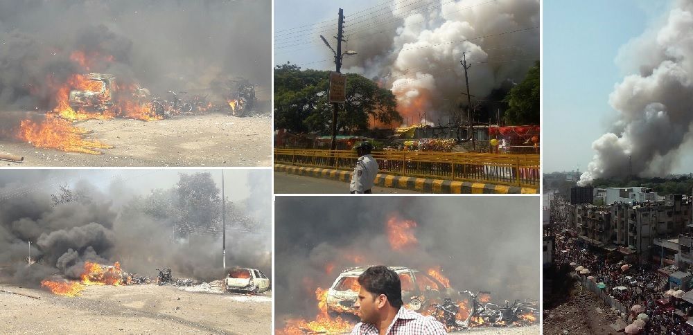 Video: Over 200 shops & 40 vehicles gutted in major fire at Aurangabad firecracker market