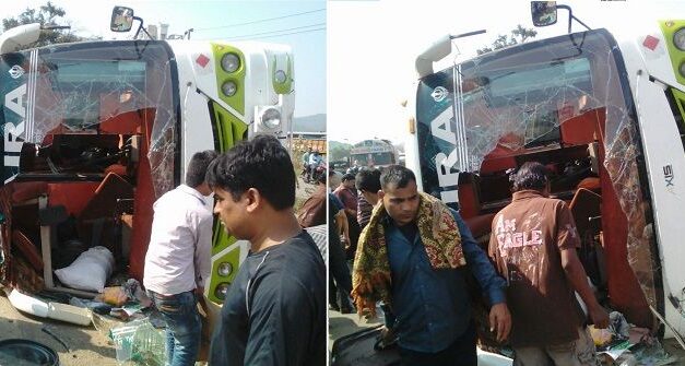 16 injured after overcrowded luxury bus overturns on Ghodbunder Road, Thane