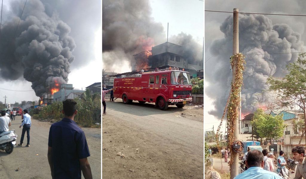 Major fire erupts at chemical factory in Tarapur MIDC at Palghar, blasts heard