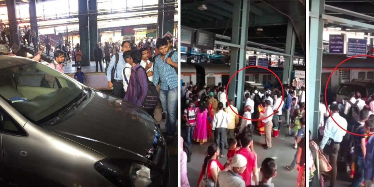 Video: Man drives Toyota Innova into Andheri station during peak hours, booked by RPF