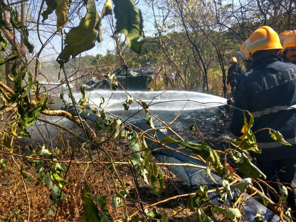 In Pictures: Helicopter carrying 4 crashes in Aarey Colony, Goregaon 4