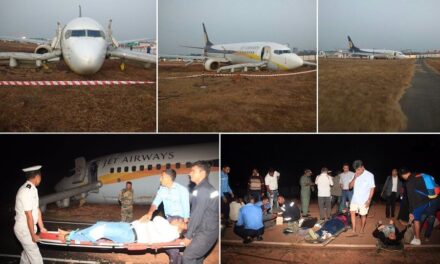 Mumbai-bound Jet Airways flight skids off runway at Goa Airport, 15 injured