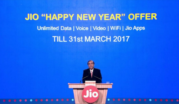 Reliance Jio to offer free data, services till March 31 under 'Happy New Year' offer