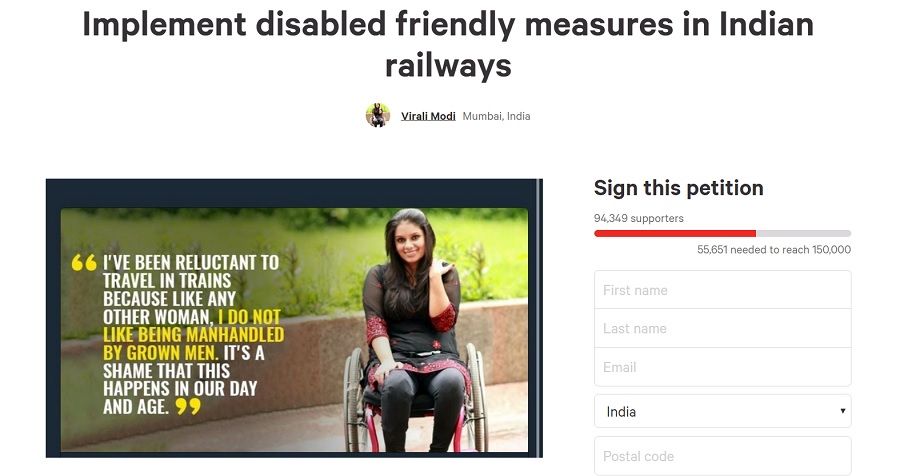 Mumbai woman’s petition seeking disabled friendly measures in railways finds near 1 lakh supporters