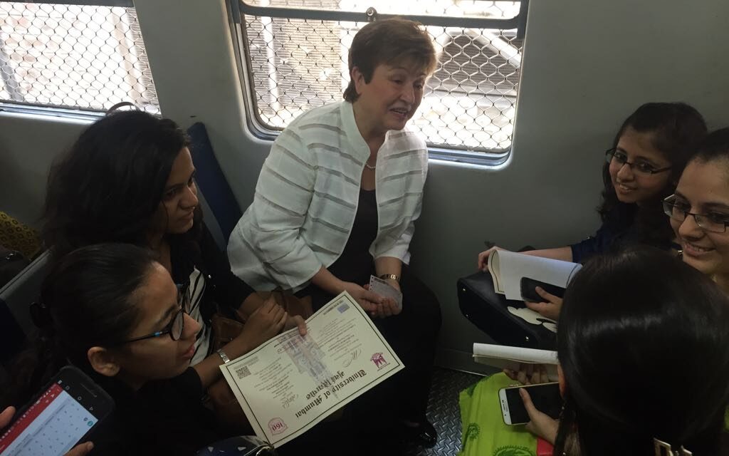 World Bank CEO commutes in 2nd class of Mumbai local from Churchgate to Dadar