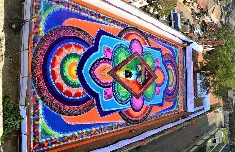 In Picture: 28 artists create 15,000 sq.ft rangoli in Kurla ahead of Gudi Padwa