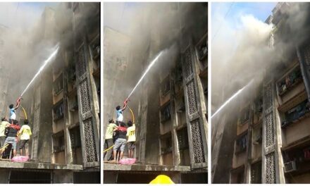 Major fire breaks out in residential building at 90 feet road in Dharavi, Mumbai