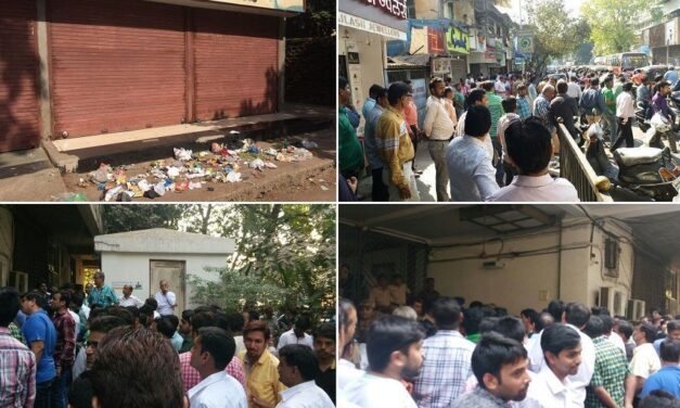 Over 400 Thane shopkeepers reach TMC office to protest against trash dumping in front of their shops