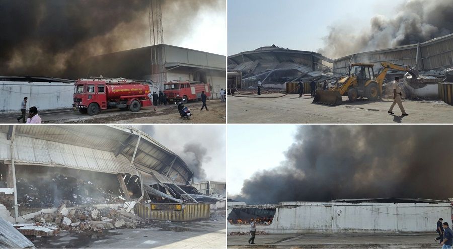 Video: Massive fire breaks out in Bhiwandi warehouse, goods worth lakhs destroyed