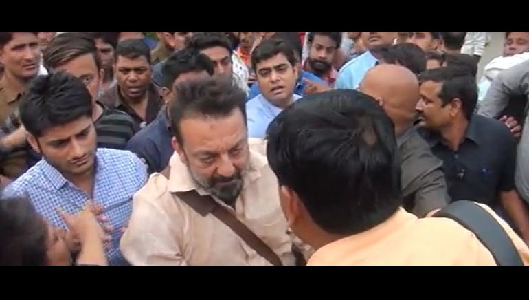 Video: Sanjay Dutt’s security manhandles mediapersons, actor issues apology