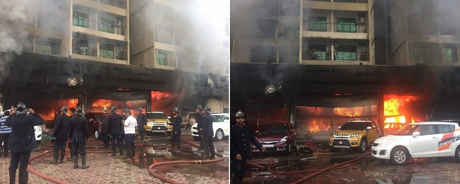 2 employees charred to death, 18 vehicles gutted in Maruti Showroom fire at Kharghar