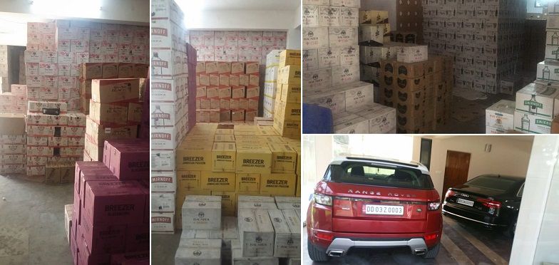 Alcohol worth Rs 2.5 crore, 3 luxury cars seized during raid on liquor baron's premises
