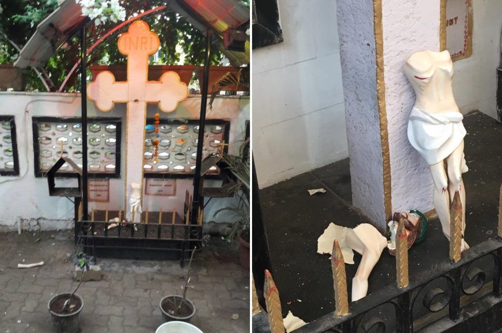 Another Catholic symbol desecrated in Kalina as community protests against demolition of century old cross 2