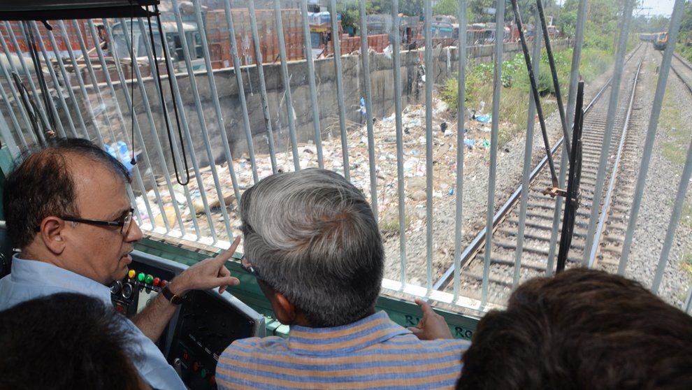 BMC chief takes a train ride to inspect pre-monsoon work on Harbour line