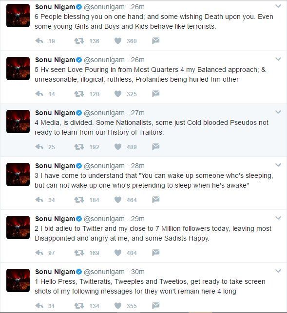Sonu Nigam quits Twitter for good, explains why in 24 tweets 2