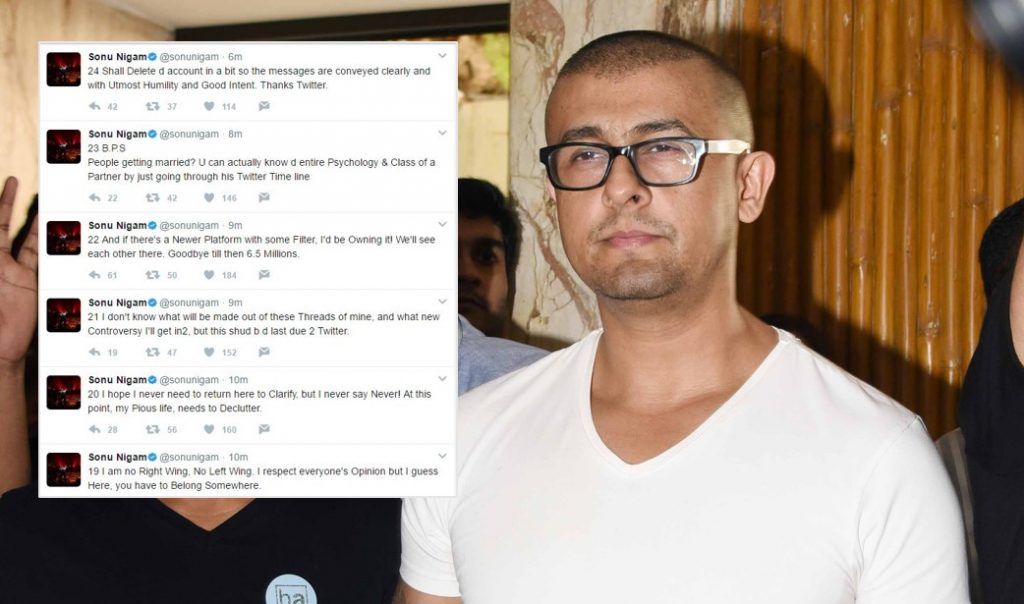 Sonu Nigam quits Twitter for good, explains why in 24 tweets