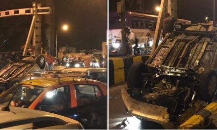 Suspected drunk driver injured in late night mishap near Sion Police Station
