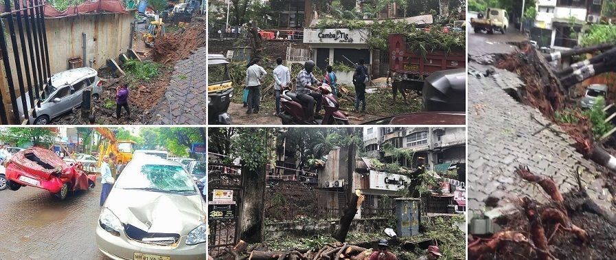 Multiple cars, shops damaged after portion of Zig Zag Road in Bandra's Pali Hill caves in
