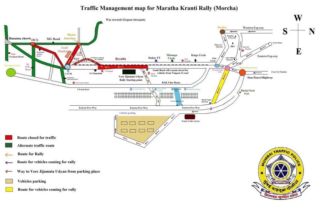 Traffic and security arrangements for tomorrow's Maratha Kranti Morcha' in Mumbai 3