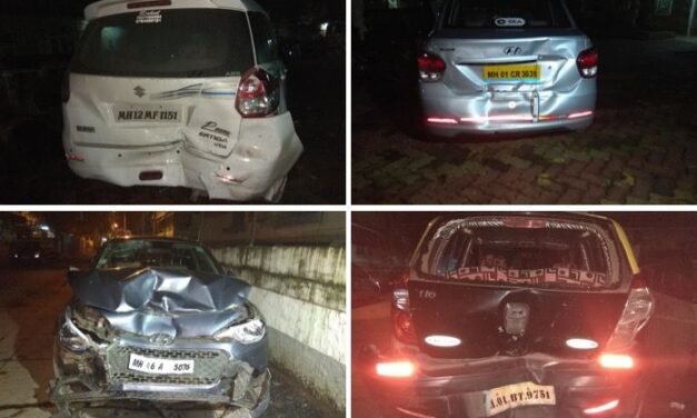 3 injured in late night accident involving 4 cars, bike at Marine Drive