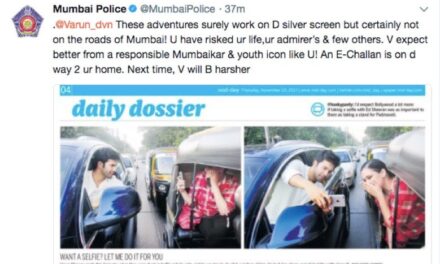 Mumbai Police to issue e-challan to Varun Dhawan for taking selfie with fan on road