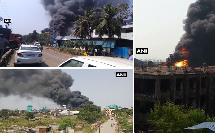 Video: Massive fire breaks out at factory in Taloja MIDC, Navi Mumbai