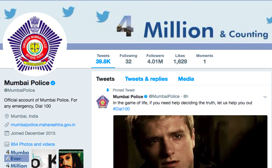 Mumbai police becomes country’s first unit to cross 4 million followers milestone on Twitter