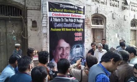 Pakistani fans pay tribute to Shashi Kapoor outside his ancestral home in Peshawar