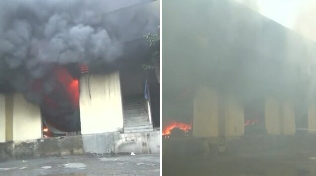 Video: Massive fire engulfs 16 godowns at Sagar Complex in Bhiwandi, 50 rescued