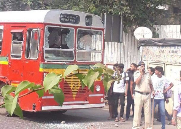 BEST bus allegedly vandalised in Chembur by Dalit protestors