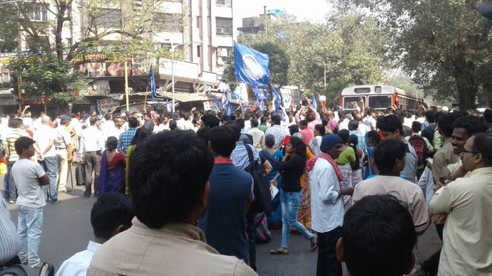 Dalit groups protest in Chembur, traffic affected
