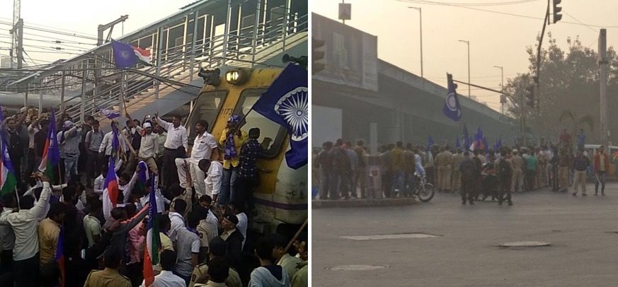 Dalit protestors try to disrupt traffic, stop rail services in Thane